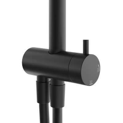 Душевая колонна круглая FONTE на 2 потока без смесителя, черный матовый Душевая колонна круглая FONTE на 2 потока без смесителя, черный матовый